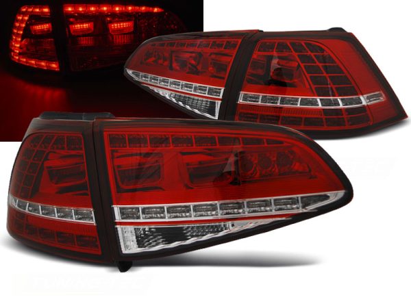 Baklykter VW Golf 7 13-17 Led Sport Red White Seq