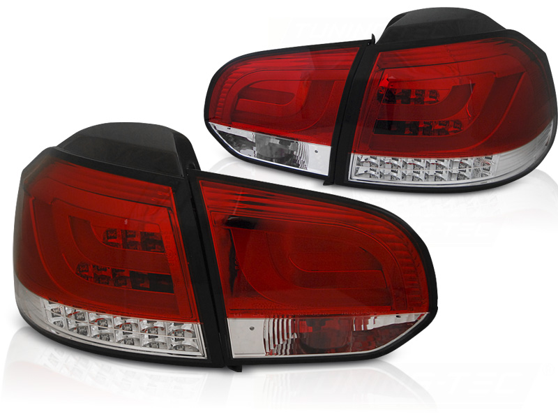 Baklykter VW Golf 6 10.08-12 Led Bar Red White - Bilde 2