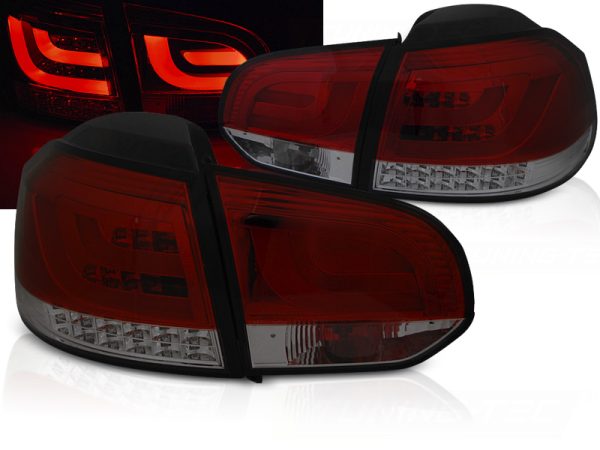 Baklykter VW Golf 6 10.08-12 Led Bar Red Smoke