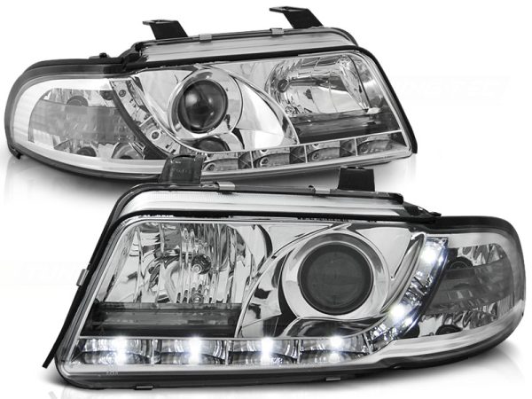 Frontlykter Audi A4 01.99-09.00 Daylight Chrome