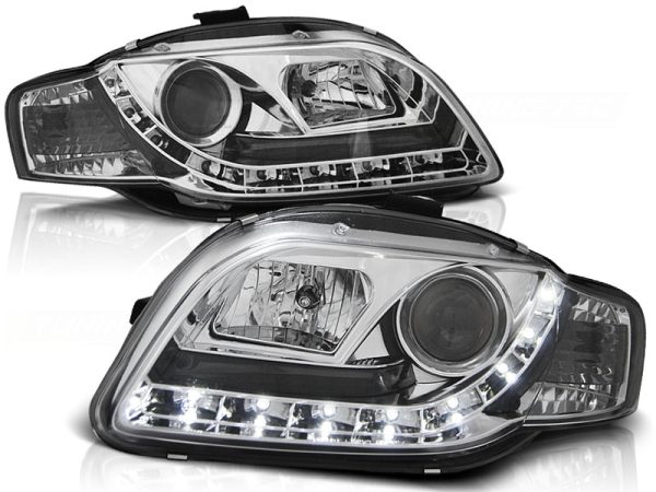 Frontlykter Audi A4 B7 11.04-03.08 Daylight Chrome