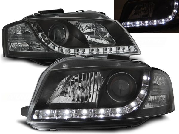 Frontlykter Audi A3 8P 05.03-03.08 Daylight Black