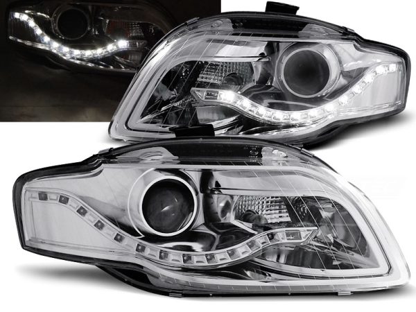 Frontlykter Audi A4 B7 11.04-03.08 Daylight Chrome