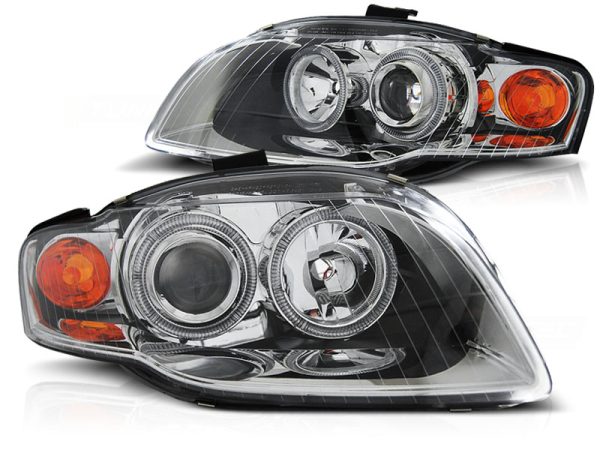 Frontlykter Audi A4 B7 11.04-03.08 Angel Eyes Chrome - Bilde 2