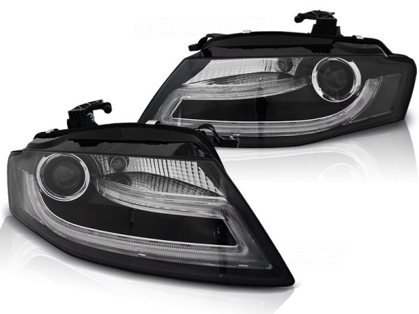 Frontlykter Audi A4 B8 04.08-11 Xenon True Drl Black