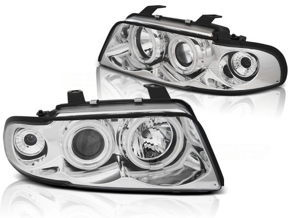 Frontlykter Audi A4 11.94-12.98 Angel Eyes CCFL Chrome - Bilde 2