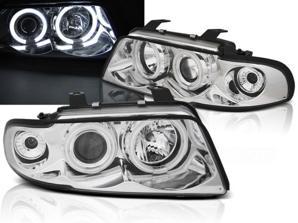 Frontlykter Audi A4 11.94-12.98 Angel Eyes CCFL Chrome