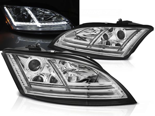 Frontlykter Audi TT 06-10 8J Led Chrome Seq