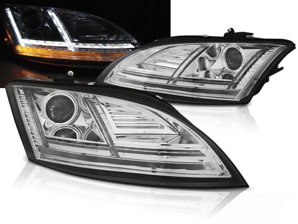 Frontlykter Audi TT 10-14 8j med AFSXenon Led Drl Chrome Seq
