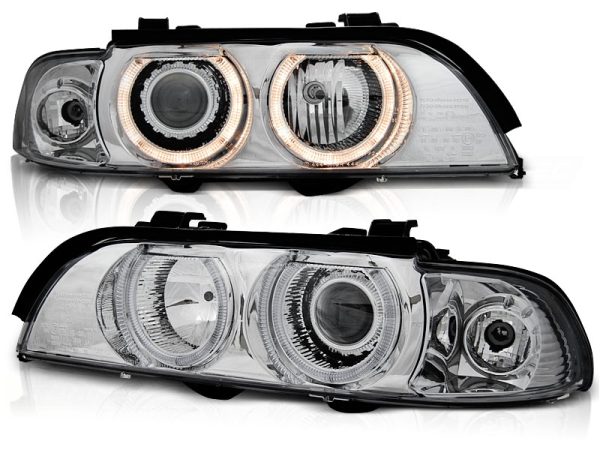 Frontlykter Bmw E39 09.95-06.03 Angel Eyes Chrome - Bilde 2