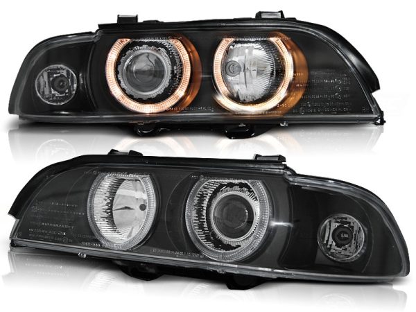 Frontlykter Bmw E39 09.95-06.03 Angel Eyes Black - Bilde 2