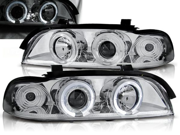 Frontlykter Bmw E39 09.95-05.03 Angel Eyes Chrome