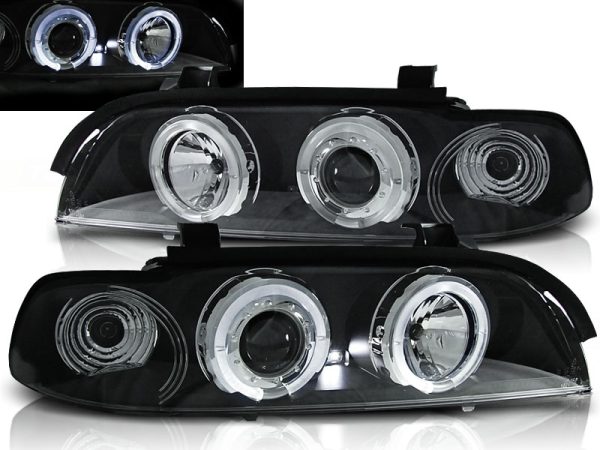 Frontlykter Bmw E39 09.95-06.03 Angel Eyes Black