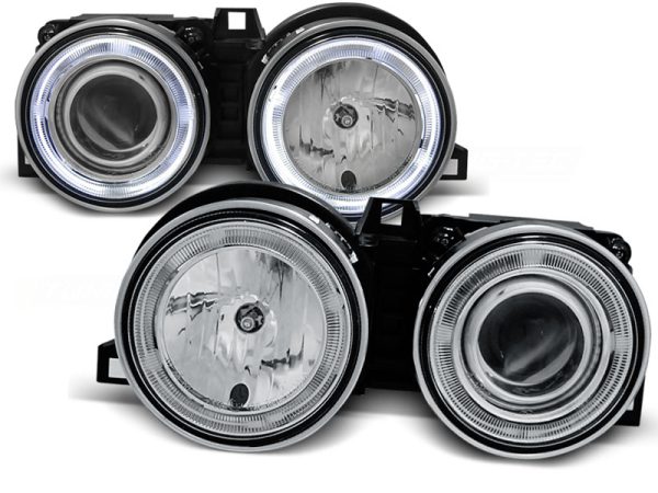 Frontlykter Bmw E30 11.82-06.94 Angel Eyes Chrome