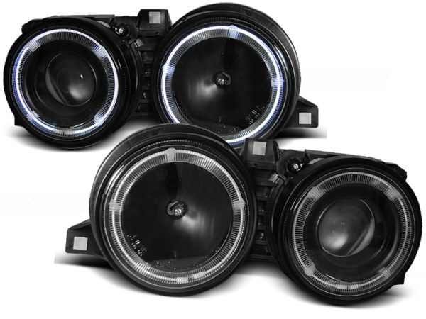 Frontlykter Bmw E30 11.82-06.94 Angel Eyes Black
