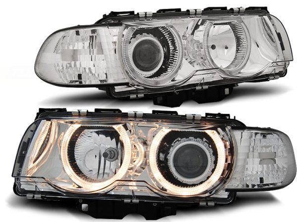 Frontlykter Bmw E38 09.98-07.01 Angel Eyes Chrome - Bilde 2