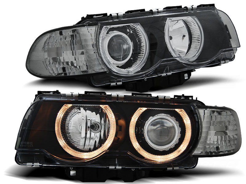 Frontlykter Bmw E38 09.98-07.01 Angel Eyes Black - Bilde 2