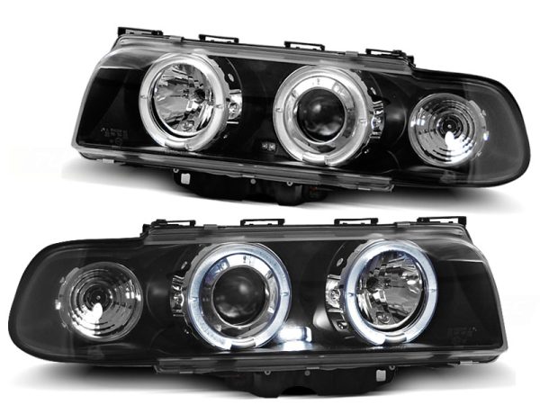 Frontlykter Bmw E38 06.94-08.98 Angel Eyes Black - Bilde 2