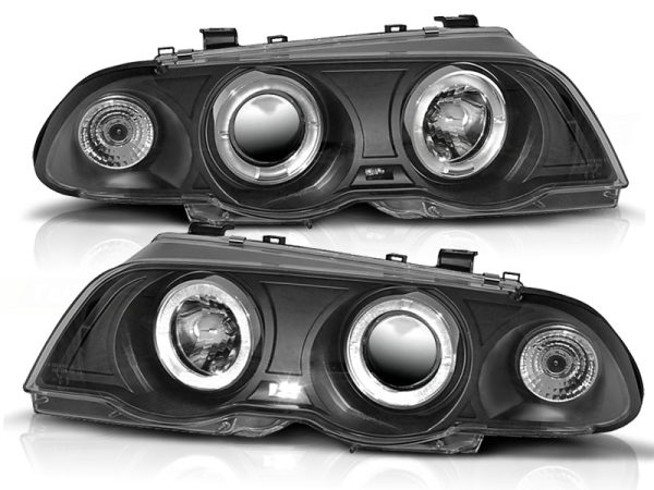 Frontlykter Bmw E46 05.98-08.01 S / T Angel Eyes Black