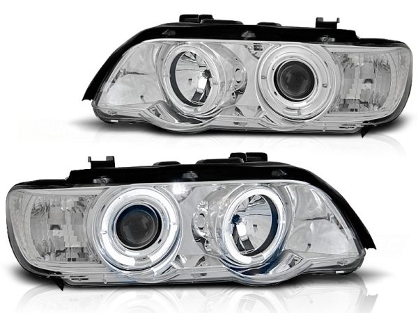 Frontlykter Bmw X5 E53 09.99-10.03 Angel Eyes Chrome - Bilde 2