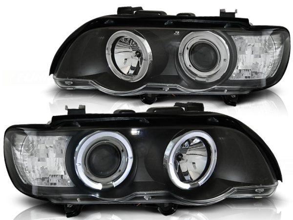 Frontlykter Bmw X5 E53 09.99-10.03 Angel Eyes Black - Bilde 2