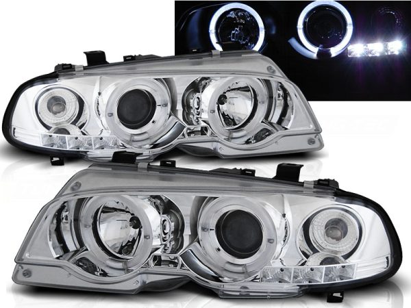 Frontlykter Bmw E46 04.99-03.03 Coupe Angel Eyes Chrome