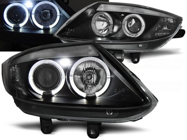 Frontlykter Bmw Z4 E85 E86 02-08 Angel Eyes Black