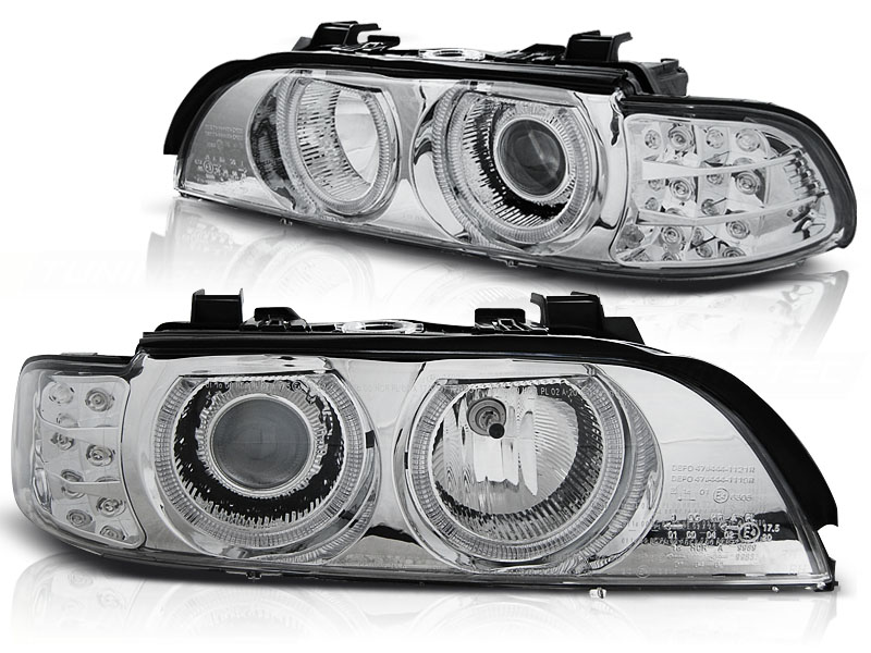 Frontlykter Led-indikator Bmw E39 09.95-06.03 Angel Eyes Chrome - Bilde 2