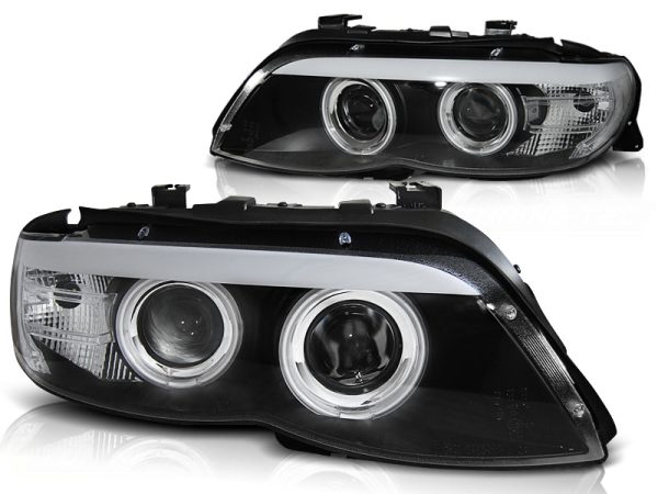 Frontlykter Bmw X5 E53 11.03-06 Xenon Angel Eyes Black - Bilde 2
