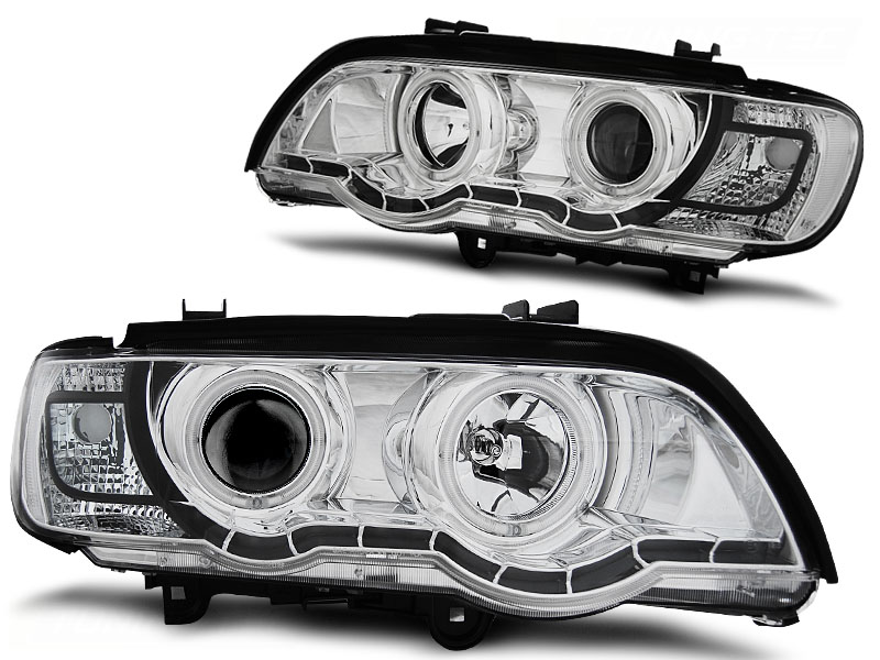 Frontlykter Bmw X5 E53 09.99-10.03 Xenon Angel Eyes Chrome - Bilde 2