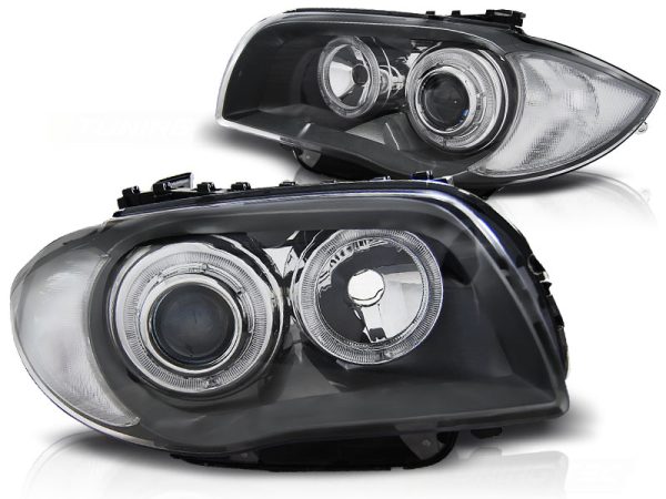 Frontlykter Bmw 1 E87 / 81 / 82 / 88 04-11 Angel Eyes Grey - Bilde 2