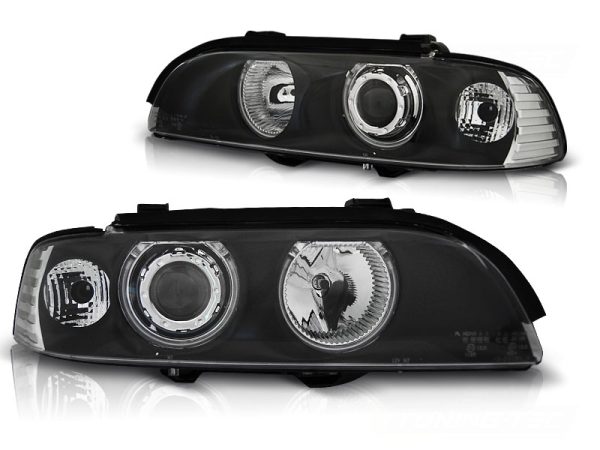 Frontlykter Bmw E39 09.95-06.03 Angel Eyes CCFL Black - Bilde 2