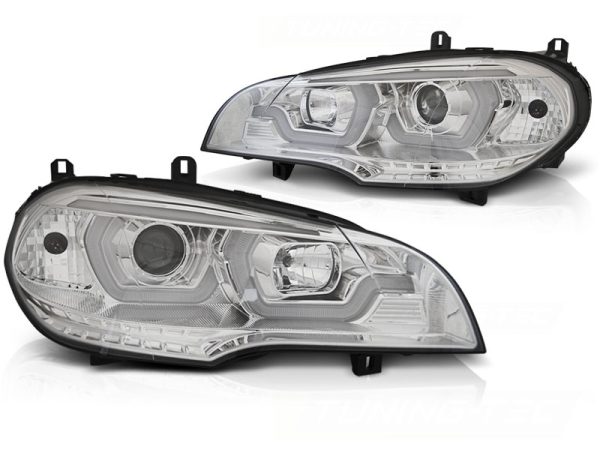Frontlykter Bmw X5 E70 07-13 Tube Light Drl Chrome - Bilde 2