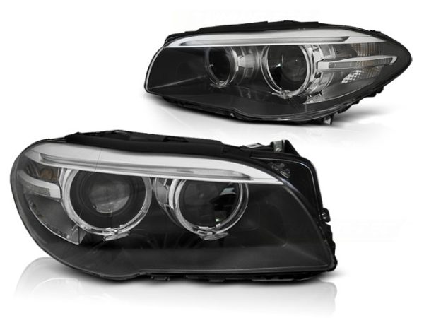 Frontlykter Bmw F10 F11 10-07.13 Xenon Angel Eyes Led Drl Black - Bilde 2