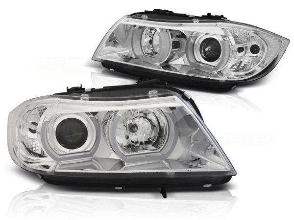 Frontlykter Bmw E90 / E91 03.05-08.08 U-Led Light 3D Chrome - Bilde 2