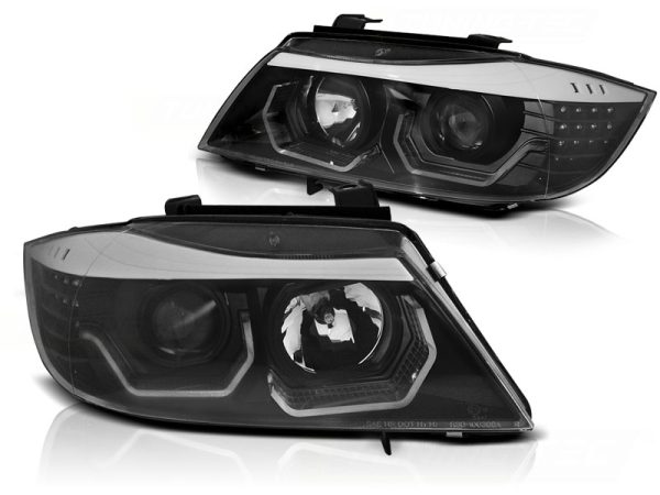 Frontlykter Bmw E90 / E91 05-08 Angel Eyes Led 3D - Bilde 2