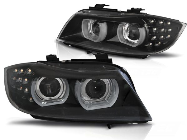 Frontlykter Bmw E90 / E91 09-11 Xenon Lyskaster Led Drl Black AFS - Bilde 2
