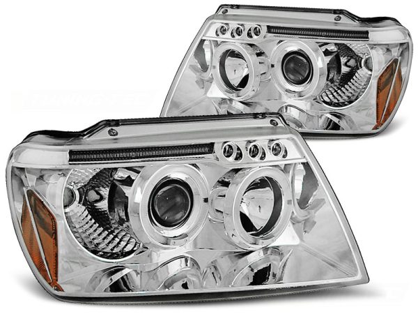Frontlykter Jeep Grand Cherokee 99-05.05 Angel Eyes Chrome