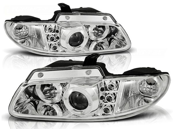 Frontlykter Chrysler Voyager 96-02.01 Angel Eyes Chrome - Bilde 2