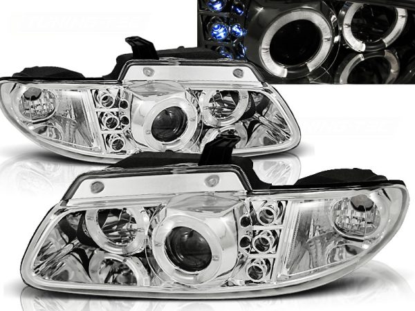 Frontlykter Chrysler Voyager 96-02.01 Angel Eyes Chrome