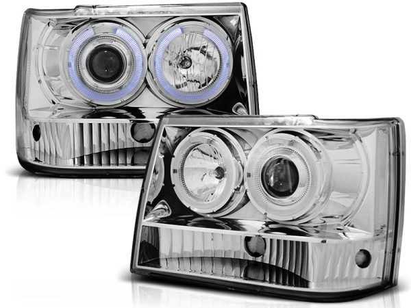 Frontlykter Jeep Grand Cherokee 93-98 Chrome - Bilde 2