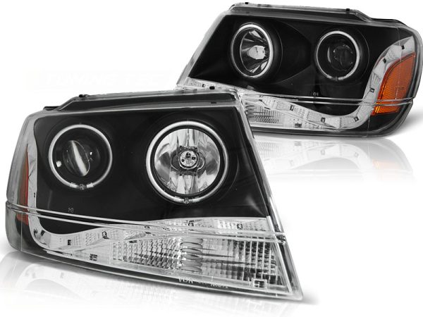 Frontlykter Jeep Grand Cherokee 99-05.05 Daylight Black - Bilde 2