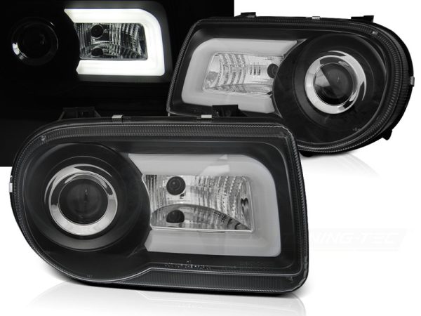 Frontlykter Chrysler 300c 05-10 Black Tube Light