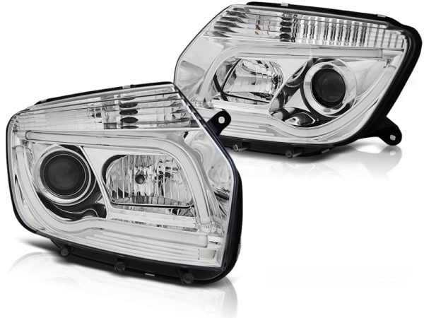 Frontlykter Dacia Duster 04.10-14 Chrome Tube Light - Bilde 2
