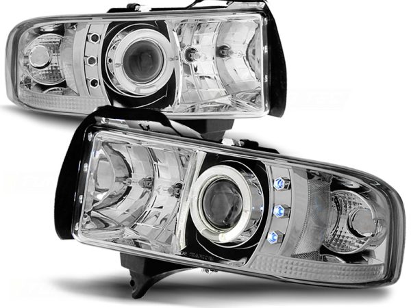 Frontlykter Dodge RAM 94-01 Angel Eyes Chrome - Bilde 2