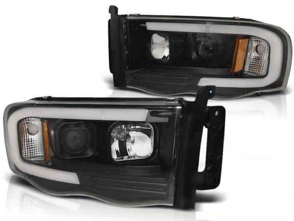 Frontlykter Dodge Ram 02-06 Black Tube Light - Bilde 2
