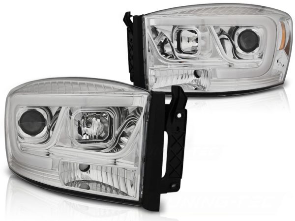 Frontlykter Dodge RAM 06-08 Tube Light Chrome - Bilde 2