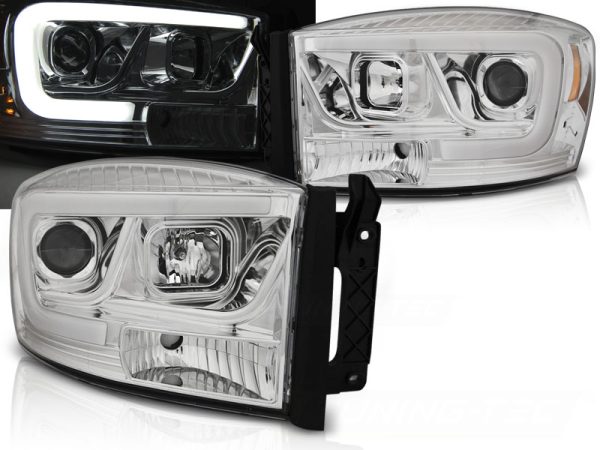 Frontlykter Dodge RAM 06-08 Tube Light Chrome