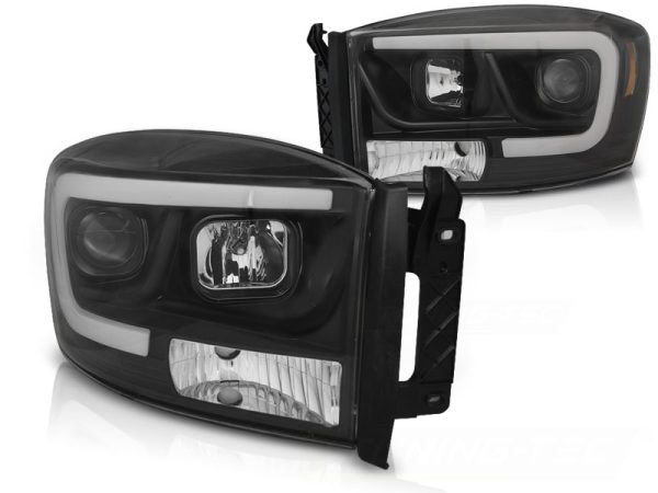 Frontlykter Dodge RAM 06-08 Tube Light Black - Bilde 2