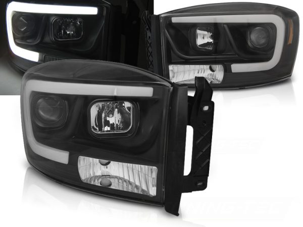 Frontlykter Dodge RAM 06-08 Tube Light Black